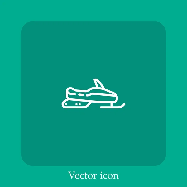 Snowmobile Vector Icon Linear Icon Line Editable Stroke — Stock Vector