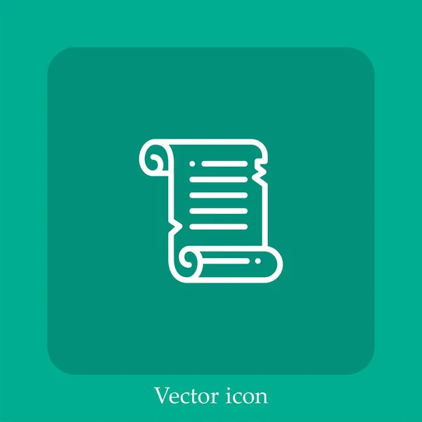 Icono Vector Desplazamiento Antiguo Icono Lineal Línea Con Carrera Editable — Vector de stock