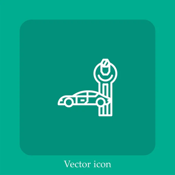 Car Vector Icon Linear Icon Line Editable Stroke — Stock Vector