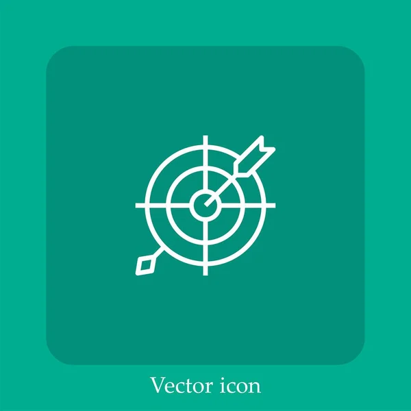 Dart Vektor Symbol Lineare Icon Line Mit Editierbarem Strich — Stockvektor