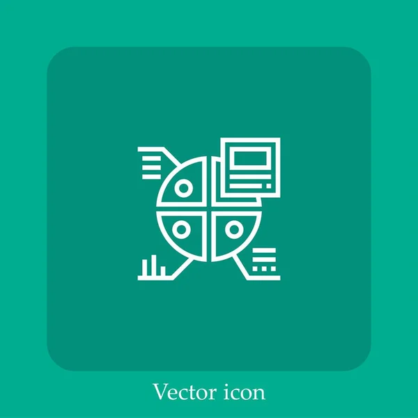 Ícone Vetor Visualização Dados Linear Icon Line Com Curso Editável — Vetor de Stock