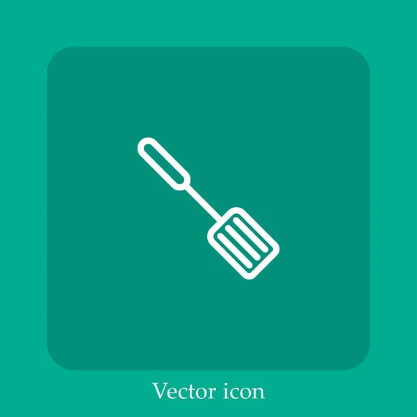 Spatelvektorsymbol Linear Icon Line Mit Editierbarem Strich — Stockvektor