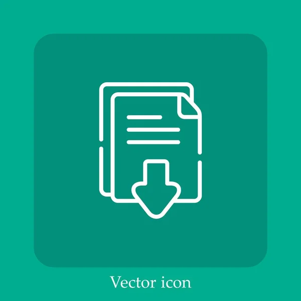 Icono Vector Archivo Icon Line Lineal Con Carrera Editable — Vector de stock