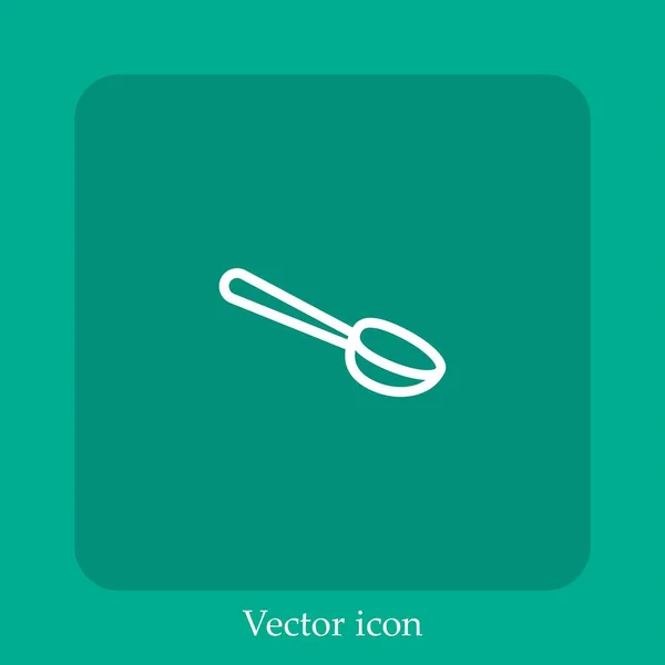 Cuchara Icono Vector Icon Line Lineal Con Carrera Editable — Vector de stock