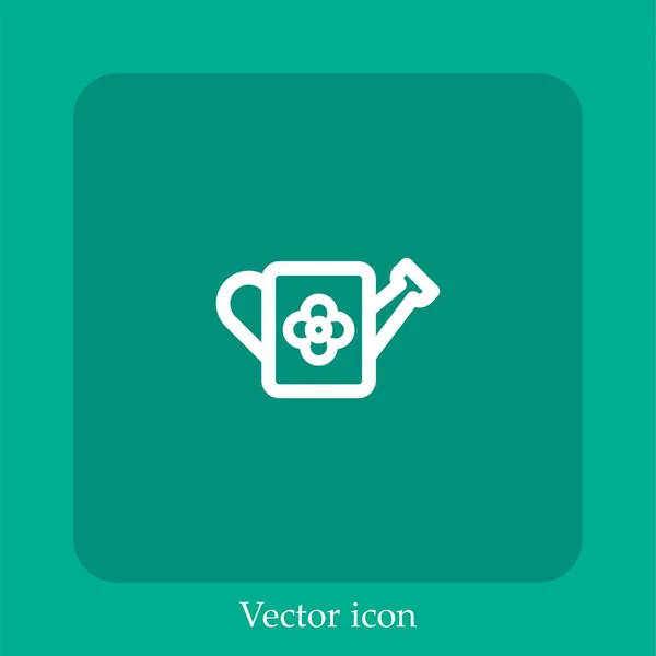 Icône Vectorielle Arrosage Icône Linéaire Ligne Avec Course Modifiable — Image vectorielle
