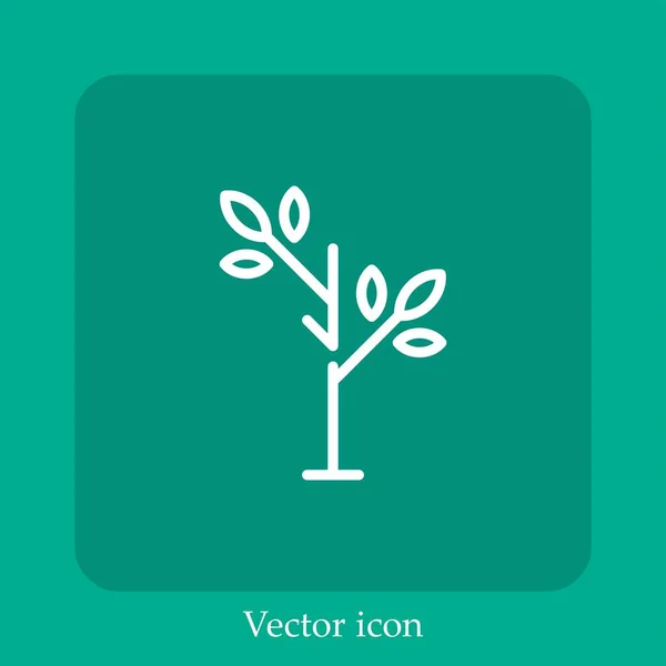 Ícone Vetorial Broto Linear Icon Line Com Curso Editável — Vetor de Stock