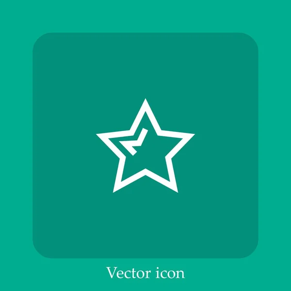 Icono Vector Estrella Icon Line Lineal Con Carrera Editable — Vector de stock