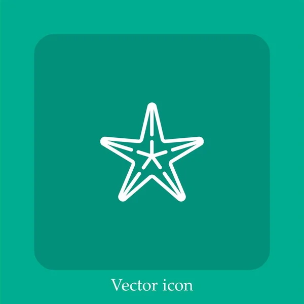 Icône Vectorielle Étoile Mer Icône Linéaire Ligne Avec Course Modifiable — Image vectorielle