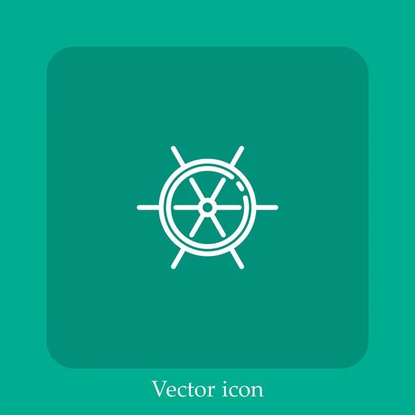 Volante Ícone Vetor Linear Icon Line Com Curso Editável — Vetor de Stock