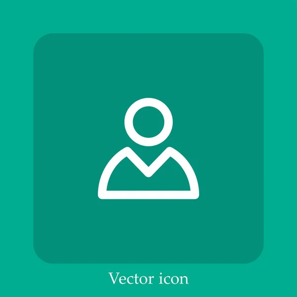 Stick Man Vector Icono Lineal Icon Line Con Carrera Editable — Vector de stock