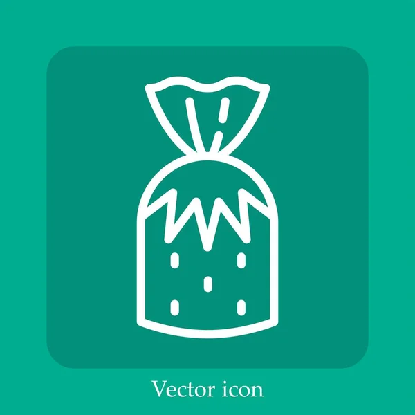 Erdbeere Hard Candy Vektor Symbol Lineare Icon Line Mit Editierbarem — Stockvektor