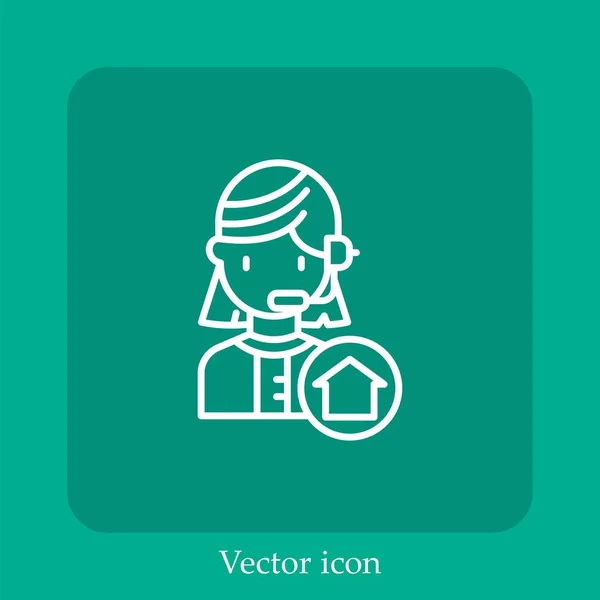 Pelanggan Support Ikon Vektor Linear Icon Line Dengan Coretan Yang - Stok Vektor