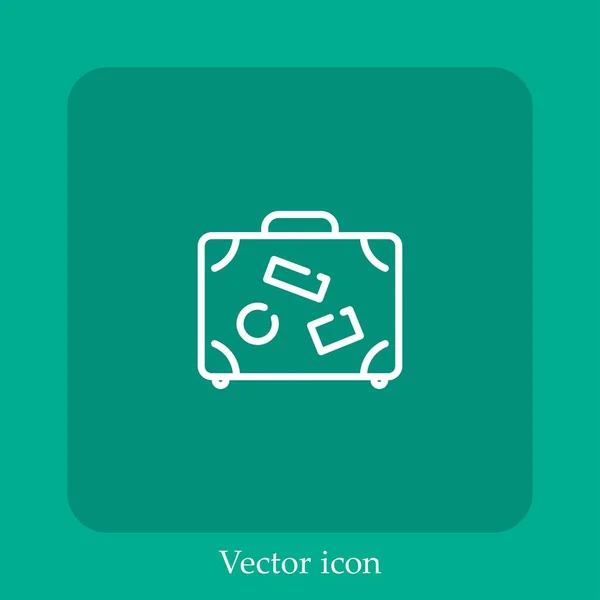 Koffer Vektor Symbol Lineare Icon Line Mit Editierbarem Strich — Stockvektor