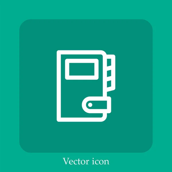 Tagebuch Vektorsymbol Lineare Icon Line Mit Editierbarem Strich — Stockvektor