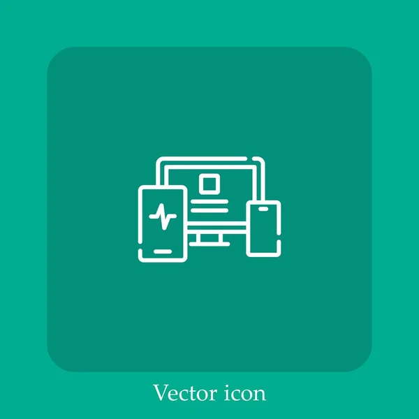Icono Vector Dispositivo Icon Line Lineal Con Carrera Editable — Vector de stock