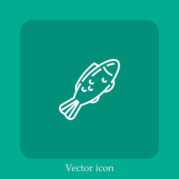 Swedish Fish Vector Icon Linear Icon Line Editable Stroke — Stock Vector