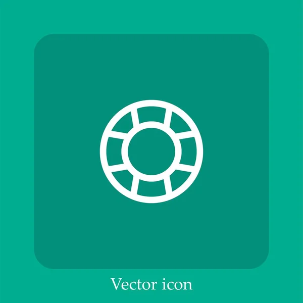 Chaleco Salvavidas Icono Vectorial Icon Line Lineal Con Carrera Editable — Vector de stock