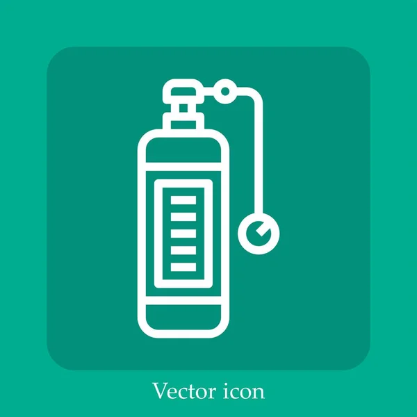 Ícone Vetor Oxigênio Linear Icon Line Com Curso Editável — Vetor de Stock