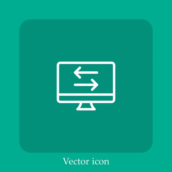 Icono Vector Transferencia Icon Line Lineal Con Carrera Editable — Vector de stock