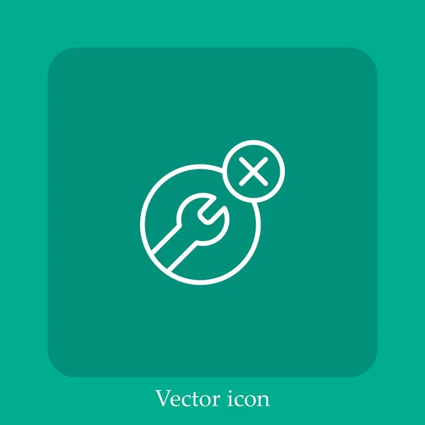 Cheie Pictograma Vector Liniar Icon Line Accident Vascular Cerebral Editabil — Vector de stoc