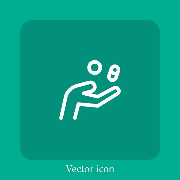 Dando Icono Vectorial Icon Line Lineal Con Carrera Editable — Vector de stock