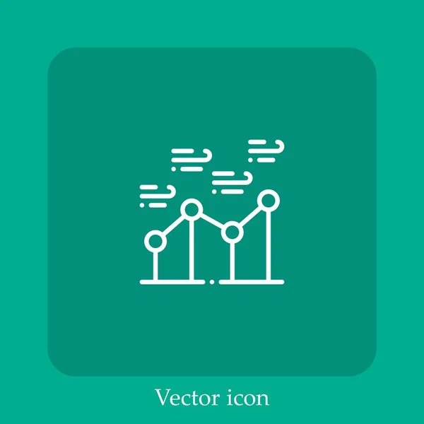 Gráfico Linhas Ícone Vetor Linear Icon Line Com Curso Editável — Vetor de Stock