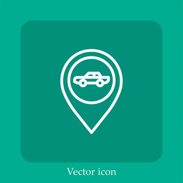 Táxi Ícone Vetor Linear Icon Line Com Curso Editável — Vetor de Stock