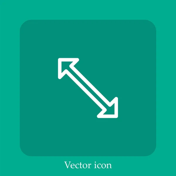 Icône Vectorielle Flèche Icône Linéaire Ligne Avec Course Modifiable — Image vectorielle