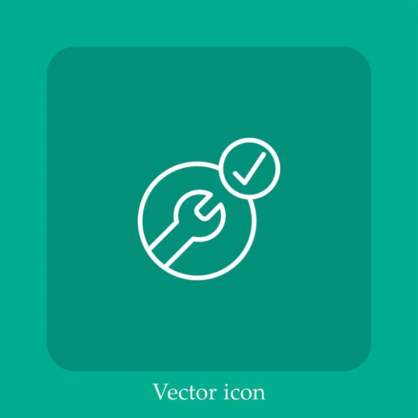 Schraubenschlüssel Vektor Symbol Lineare Icon Line Mit Editierbarem Strich — Stockvektor