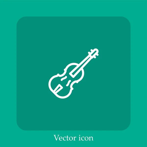 Ícone Vetor Violino Linear Icon Line Com Curso Editável — Vetor de Stock