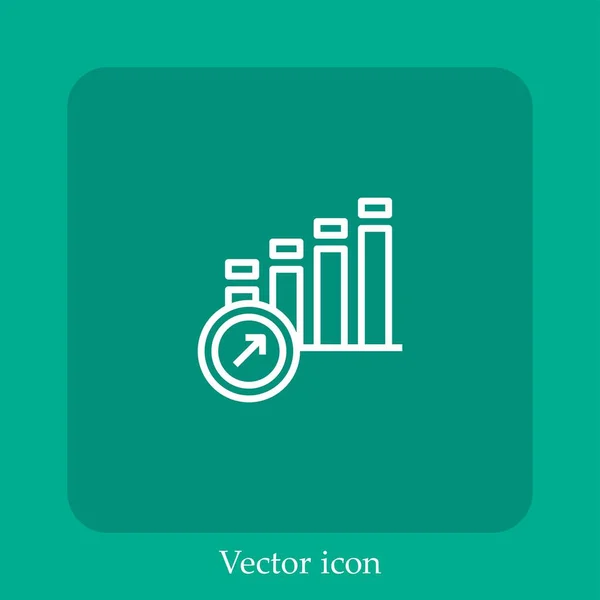 Gráfico Icono Vectorial Icono Lineal Línea Con Carrera Editable — Vector de stock