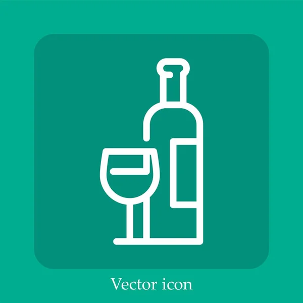 Wijn Vector Pictogram Lineair Icon Line Met Bewerkbare Slag — Stockvector