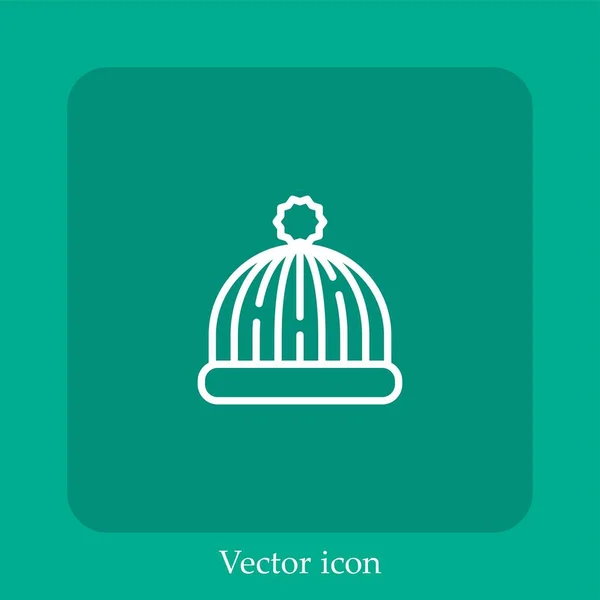 Winterhut Vektor Symbol Lineare Icon Line Mit Editierbarem Strich — Stockvektor