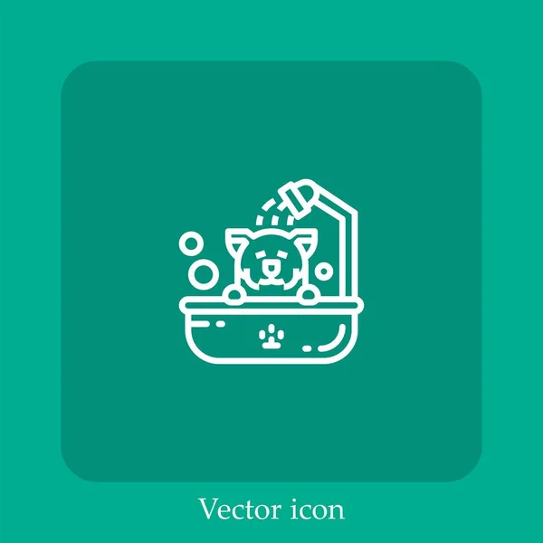 Icono Vector Mascota Icon Line Lineal Con Carrera Editable — Archivo Imágenes Vectoriales