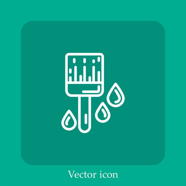 Цвет Кисти Вектор Значок Linear Icon Line Редактируемым Штрихом — стоковый вектор