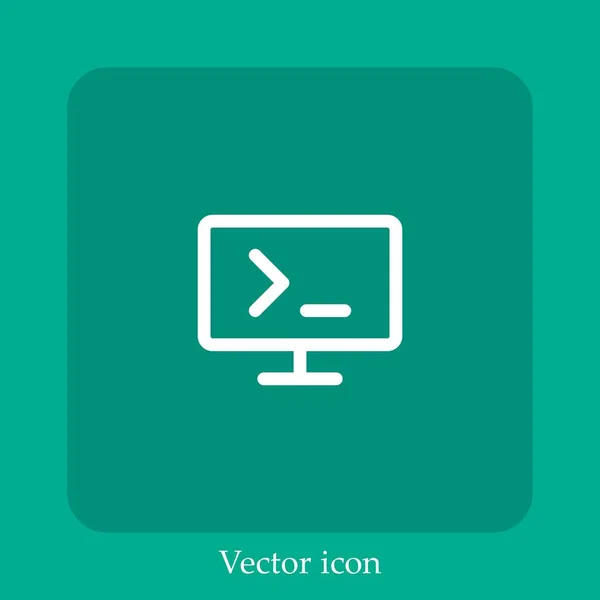 Linguagem Programação Ícone Vetor Linear Icon Line Com Curso Editável — Vetor de Stock