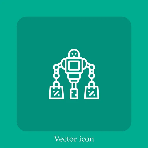 Verkäuferin Vektor Symbol Lineare Icon Line Mit Editierbarem Strich — Stockvektor