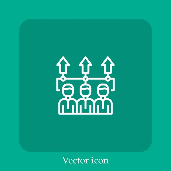 Ícone Vetorial Equipe Linear Icon Line Com Curso Editável — Vetor de Stock