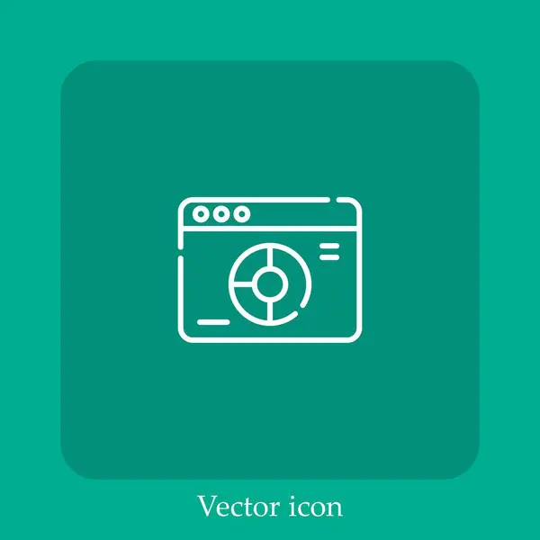 Ícone Vetor Web Linear Icon Line Com Curso Editável — Vetor de Stock