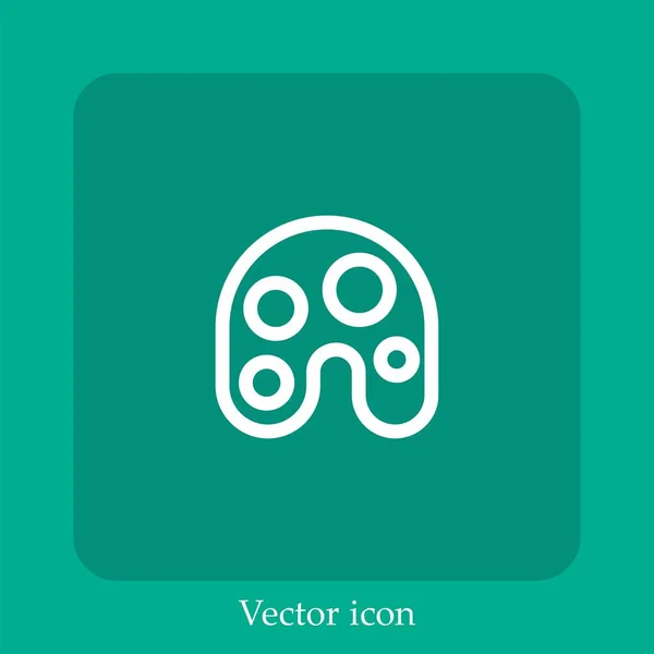 Icono Vector Color Icon Line Lineal Con Carrera Editable — Vector de stock