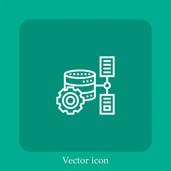 Base Datos Icono Vector Almacenamiento Icon Line Lineal Con Carrera — Vector de stock