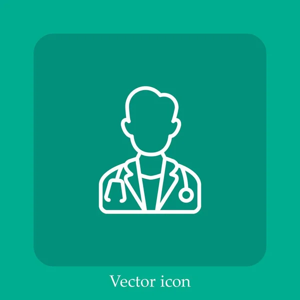 Doctor Vector Icon Linear Icon Line Editable Stroke — Stock Vector