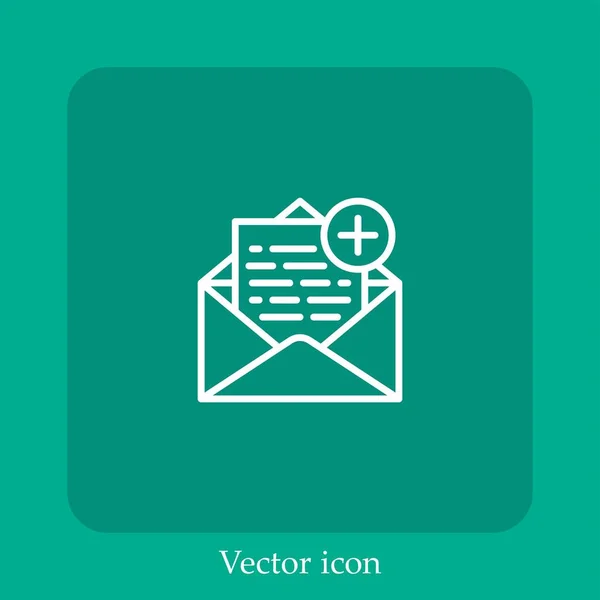 Mail Vektor Symbol Lineare Icon Line Mit Editierbarem Strich — Stockvektor