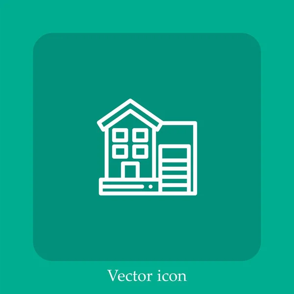 Ícone Vetorial Casa Linear Icon Line Com Curso Editável — Vetor de Stock