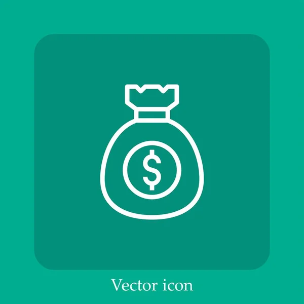 Money Vector Icon Lineare Icon Line Mit Editierbarem Strich — Stockvektor