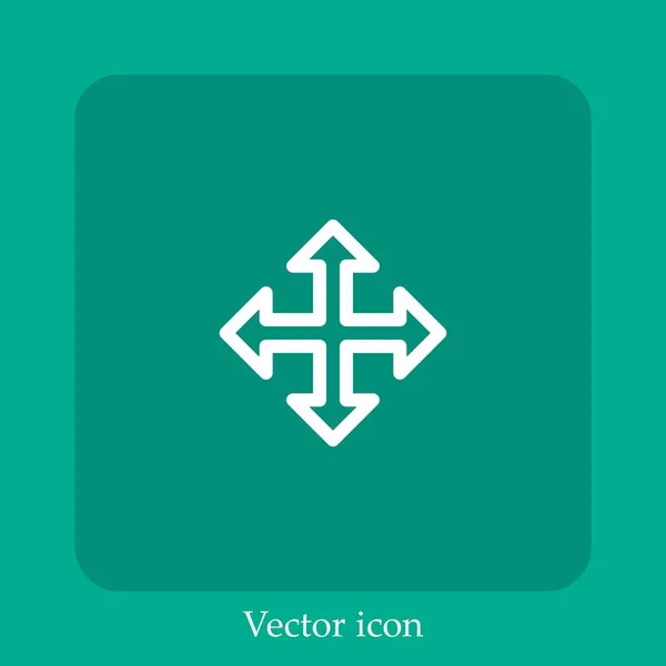 Mover Icono Vectorial Icono Lineal Línea Con Carrera Editable — Vector de stock