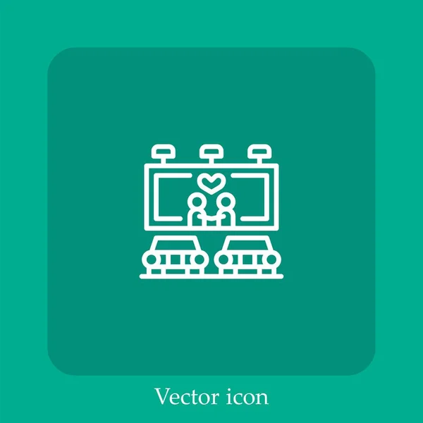 Theater Vektor Symbol Lineare Icon Line Mit Editierbarem Strich — Stockvektor