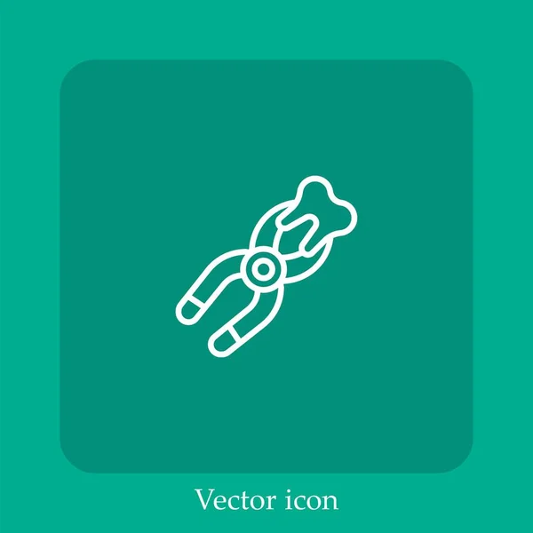 Ícone Vetorial Dentista Linear Icon Line Com Curso Editável — Vetor de Stock