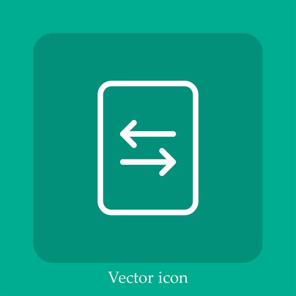 Ícone Vetor Transferência Arquivo Linear Icon Line Com Curso Editável — Vetor de Stock