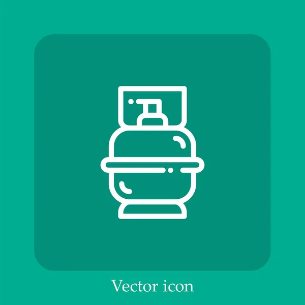 Icône Vectorielle Gaz Icône Linéaire Ligne Avec Course Modifiable — Image vectorielle